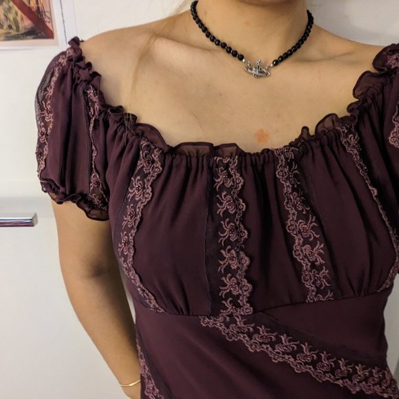 EUC SUE WONG Milkmaid Embroidery Dress - Picture 1 of 4